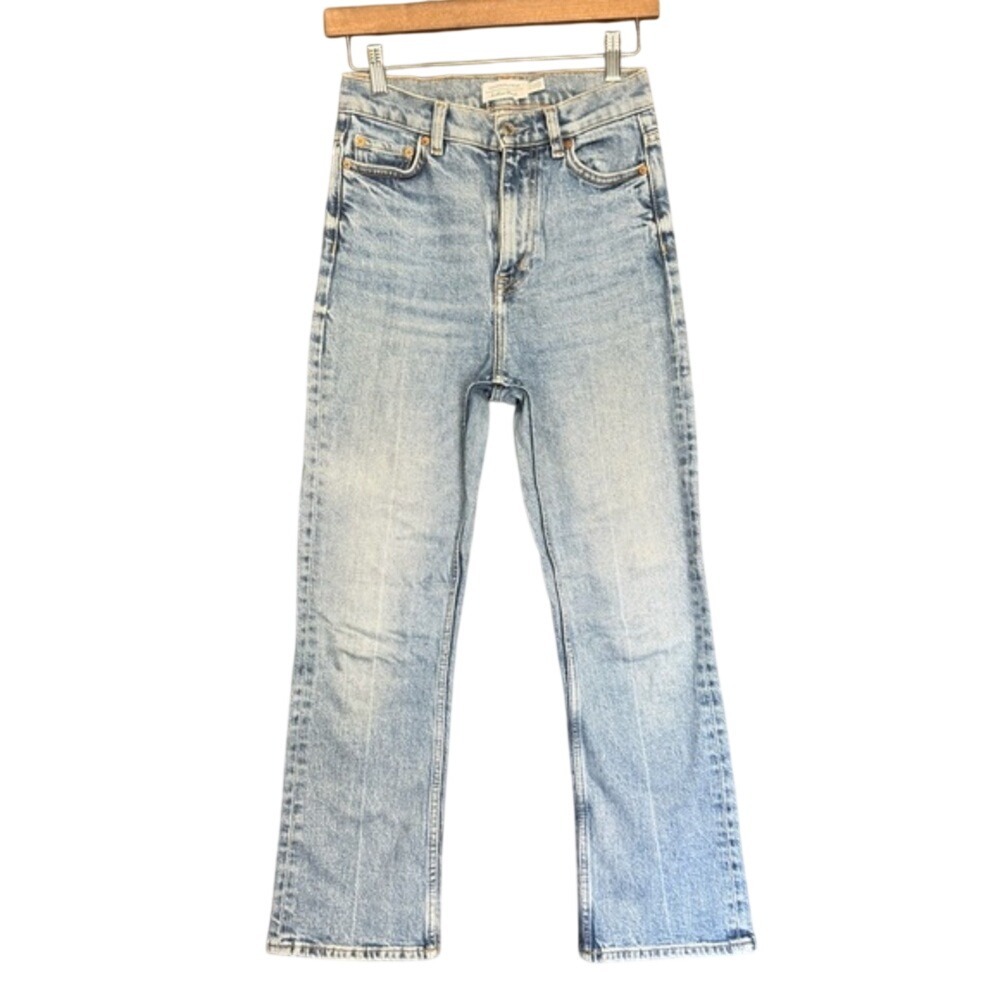 &Other Stories Los Angeles Atelier High Waisted Straight Leg Jeans Light Wash 25